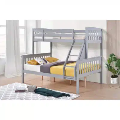 HF- Ashbrook Solid Wood Triple Bunk Bed Grey