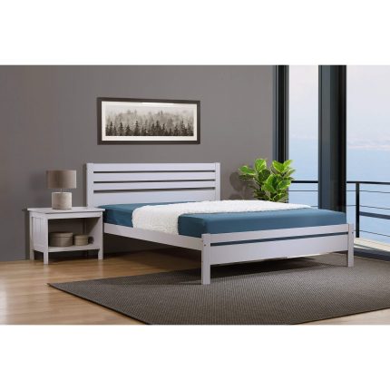 HF- Astley Double Bed Solid Hardwood Grey