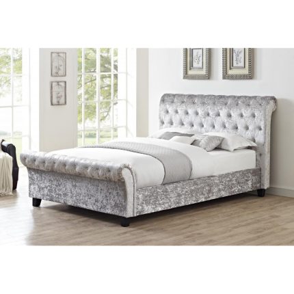 HF- Casablanca HFE Crushed Velvet Double Bed Grey