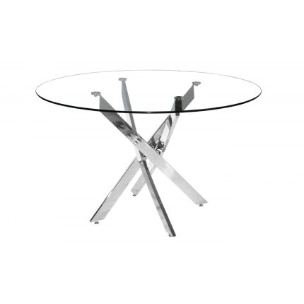 HF- Samurai Small Dining Table Chrome & Clear