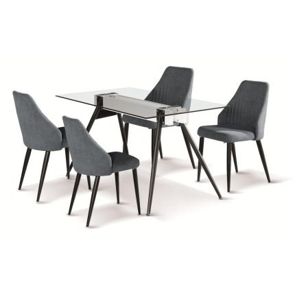HF- Tessa Dining Table with Black Metal Legs