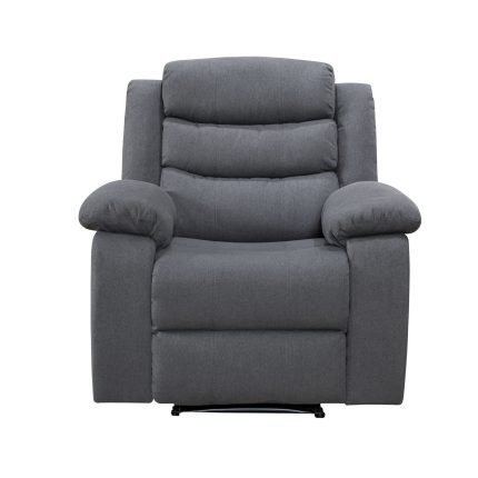 HF- Turin Recliner Fabric 1 Seater Grey Dark