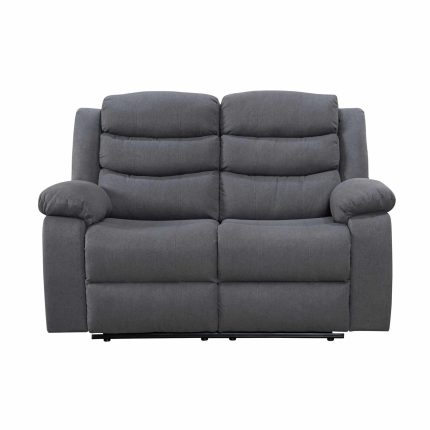 HF- Turin Recliner Fabric 2 Seater Grey Dark