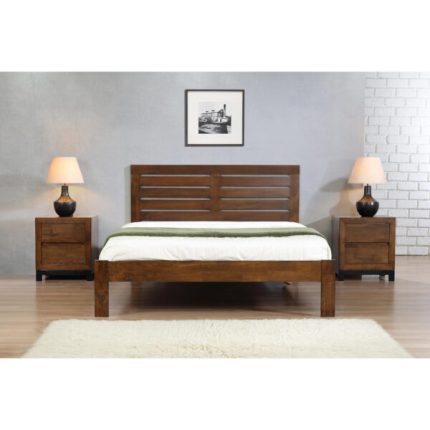 HF- Vulcan King Size Bed Rustic Oak