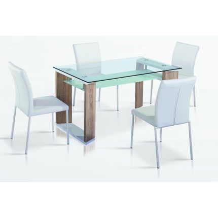 HF- Zola Dining Table White & Natural